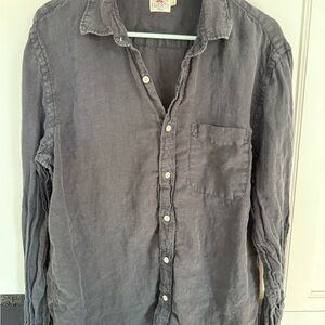 Faherty Men's black Button Down Shirt